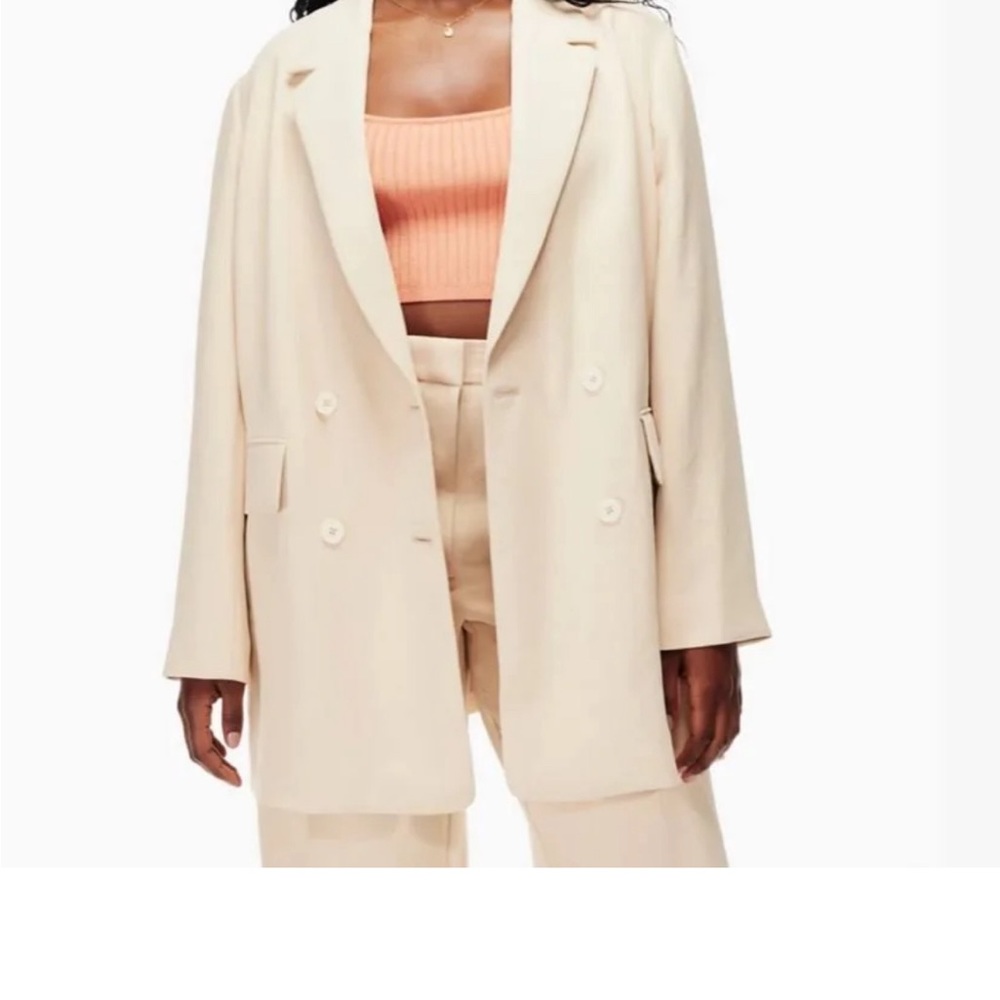Aritzia / Wilfred  cherrelle flax beige blazer